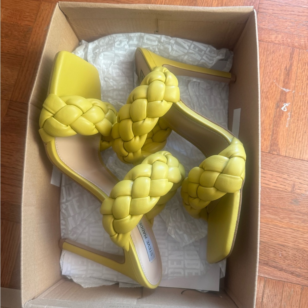 Yellow Braided Women's Heels